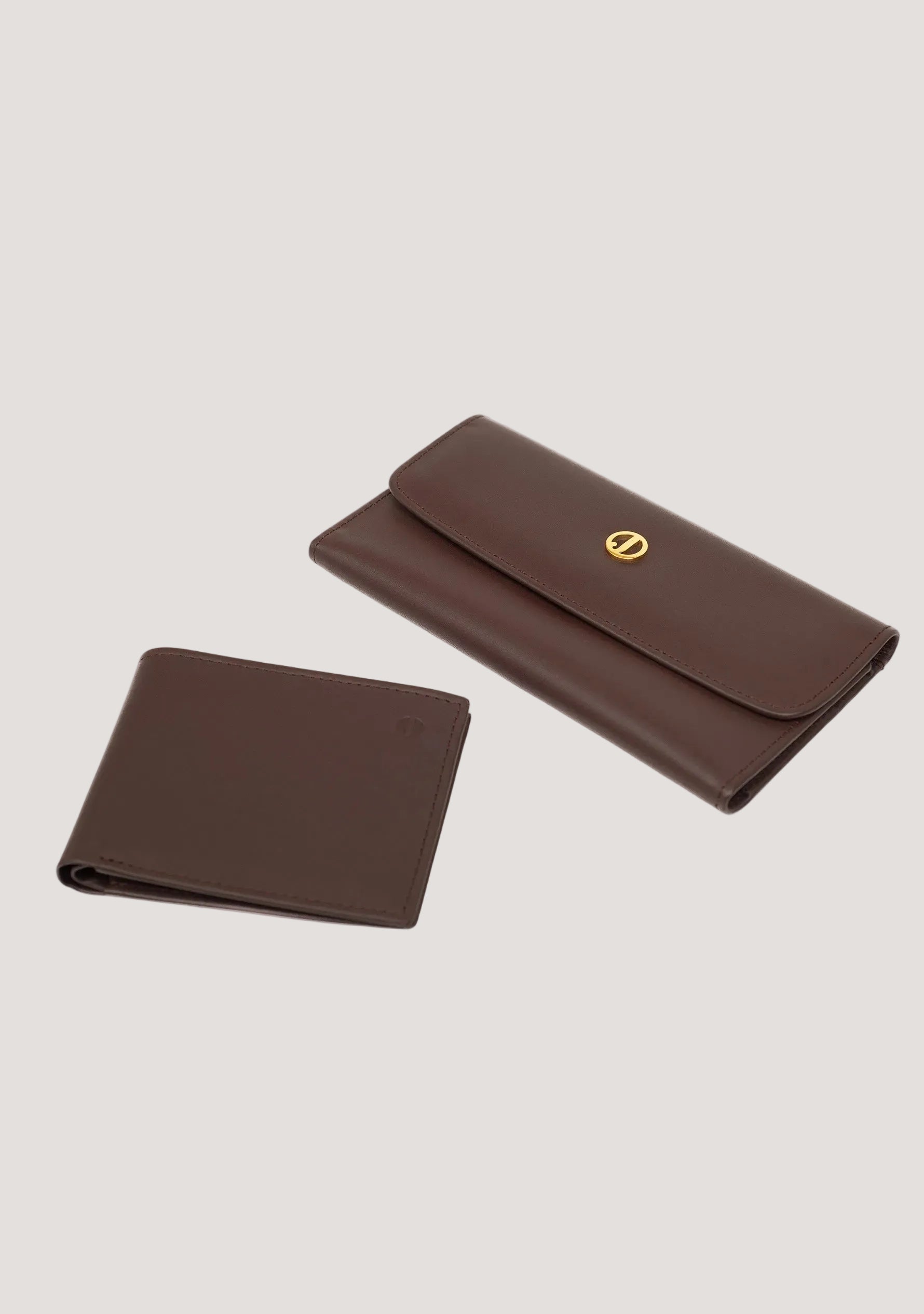HIS & HERS LEATHER WALLET GIFT SET - OXFORD